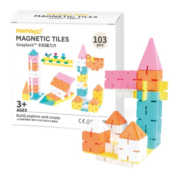 【mamayo】SnapLock™卡扣式磁力片(103pcs){樂步客 LoveBook}